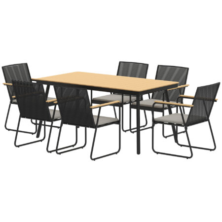 Sitzgruppe Essgruppe Esstisch Stühle für 6 Personen Metall Holz