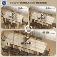 Esstisch ausziehbar erweiterbar für 6 bis 10 Personen Holz