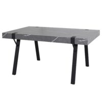 Esstisch Küchentisch Esszimmertisch Industrial Metall 150x90cm Marmor-Optik grau
