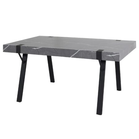 Esstisch Küchentisch Esszimmertisch Industrial Metall 150x90cm Marmor-Optik grau