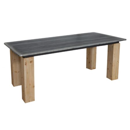 Esstisch Esszimmertisch Industrial Massivholz 200x100cm natur Metall-Optik