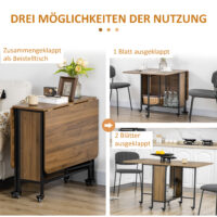 Esstisch klappbar mobil 130x80x74cm Hellbraun – Produktfoto zeigt modernes Design, hochwertige Materialien und funktionale Eigenschaften ideal für Wohn- oder Arbeitsbereiche. Perfekt als Einrichtungsinspiration oder zur Produktpräsentation in einem Onlineshop.