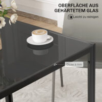 Esstisch quadratisch für 4 Personen Glas schwarz
