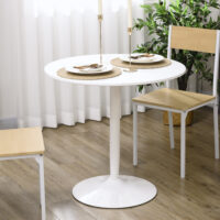 Esstisch rund für Esszimmer Küche 2 Personen MDF Stahl weiss