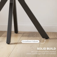 Ein runder schwarzer Esstisch 78x75cm mit Spider-Stahlgestell.