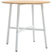 Esstisch rund industrieller Stil stabil 80cm Holz weiss