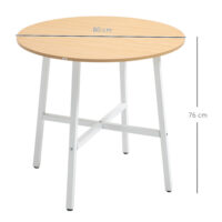 Esstisch rund industrieller Stil stabil 80cm Holz weiss