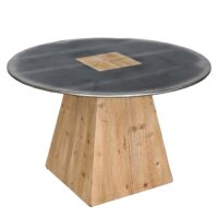 Esstisch Esszimmertisch rund Industrial Massivholz Ø120cm natur Metall-Optik
