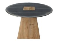 Esstisch Esszimmertisch rund Industrial Massivholz Ø120cm natur Metall-Optik