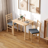 Esszimmer Set platzsparend mit Tisch und 2 gepolsterten Stühlen