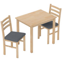 Esszimmer Set platzsparend mit Tisch und 2 gepolsterten Stühlen