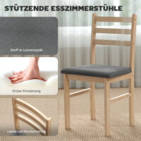 Esszimmer Set platzsparend mit Tisch und 2 gepolsterten Stühlen