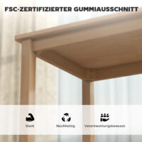 Esszimmer Set platzsparend mit Tisch und 2 gepolsterten Stühlen