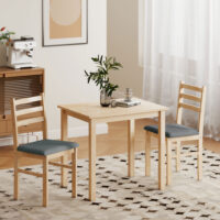 Esszimmer Set platzsparend mit Tisch und 2 gepolsterten Stühlen