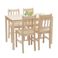Esszimmer-Set Sitzgruppe Massivholz Landhaus 110cm Kiefer lasiert