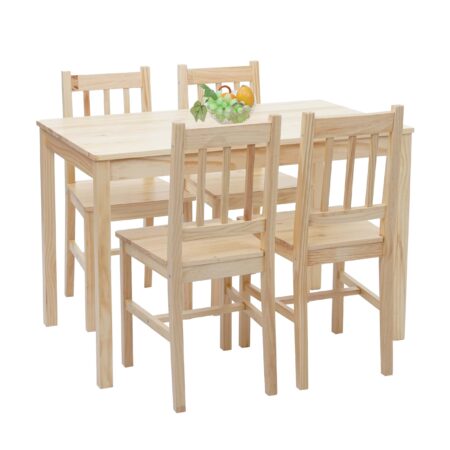 Esszimmer-Set Sitzgruppe Massivholz Landhaus 110cm Kiefer lasiert
