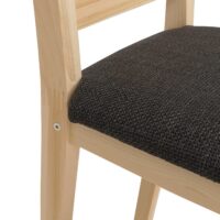 Esszimmer-Set Sitzgruppe Massivholz Kiefer Landhaus 110cm natur Polster schwarz