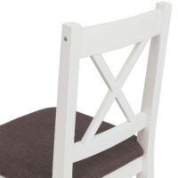 Esszimmer-Set Sitzgruppe Massivholz Kiefer Landhaus 110cm weiss Polster grau