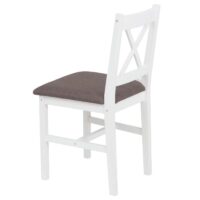 Esszimmer-Set Sitzgruppe Massivholz Kiefer Landhaus 110cm weiss Polster grau