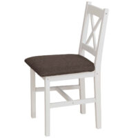 Esszimmer-Set Sitzgruppe Massivholz Kiefer Landhaus 110cm weiss Polster schwarz