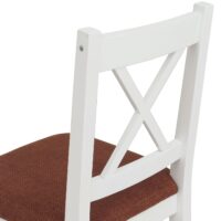 Esszimmer-Set Sitzgruppe Massivholz Kiefer Landhaus 110cm weiss Polster terrakotta