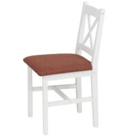 Esszimmer-Set Sitzgruppe Massivholz Kiefer Landhaus 110cm weiss Polster terrakotta