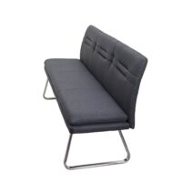 Esszimmer-Set Sitzgruppe Stoff Edelstahl 180cm dunkelgrau