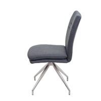 Esszimmer-Set Sitzgruppe Stoff Edelstahl 180cm dunkelgrau