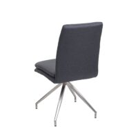 Esszimmer-Set Sitzgruppe Stoff Edelstahl 180cm dunkelgrau