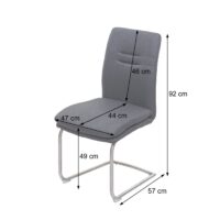 Esszimmer-Set Esszimmergruppe Stoff Edelstahl 180cm dunkelgrau
