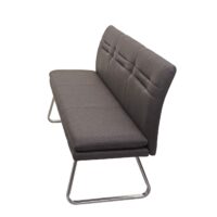 Esszimmer-Set Esszimmergruppe Stoff Edelstahl 160cm grau-braun