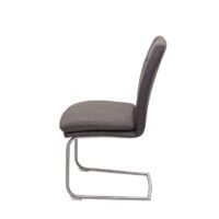 Esszimmer-Set Esszimmergruppe Stoff Edelstahl 160cm grau-braun