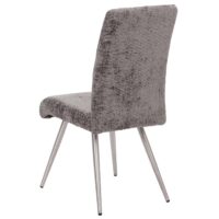 Esszimmer-Set 2er-Set Stuhl und Sitzbank 160cm Edelstahl Chenille dunkelgrau