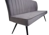 Esszimmer-Set 2er-Set Stuhl und Sitzbank Samt Metall dunkelgrau
