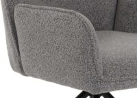 Esszimmerstuhl Küchenstuhl Armlehne drehbar Auto-Position Bouclé Öko-Tex hellgrau
