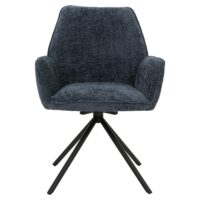 Esszimmerstuhl Küchenstuhl Armlehne drehbar Auto-Position Chenille Öko-Tex dunkelblau
