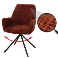 Esszimmerstuhl Küchenstuhl Armlehne drehbar Auto-Position Chenille Öko-Tex rot
