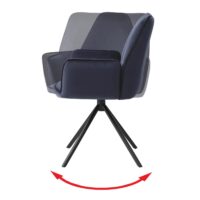 Esszimmerstuhl Küchenstuhl Armlehne drehbar Auto-Position Samt anthrazit-blau schwarz