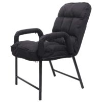 Esszimmerstuhl Polsterstuhl 160kg Rückenlehne verstellbar Metall Stoff schwarz
