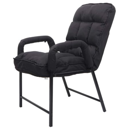 Esszimmerstuhl Polsterstuhl 160kg Rückenlehne verstellbar Metall Stoff schwarz