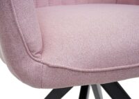 Esszimmerstuhl Küchenstuhl Armlehnstuhl Retro Stahl Stoff rosa