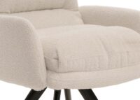 Esszimmerstuhl Küchenstuhl drehbar Auto-Position Bouclé cremeweiss Armlehne