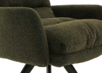 Esszimmerstuhl Küchenstuhl drehbar Auto-Position Bouclé grün Armlehne