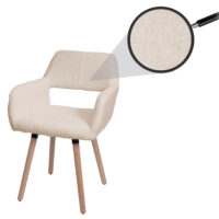 Esszimmerstuhl Küchenstuhl Polsterstuhl Holz Bouclé beige