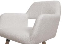 Esszimmerstuhl Küchenstuhl Polsterstuhl Holz Bouclé creme