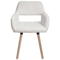 Esszimmerstuhl Küchenstuhl Polsterstuhl Holz Bouclé creme