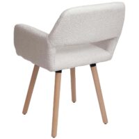 Esszimmerstuhl Küchenstuhl Polsterstuhl Holz Bouclé creme