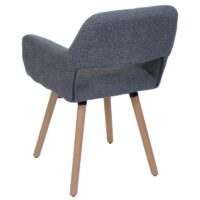 Esszimmerstuhl Küchenstuhl Polsterstuhl Holz Bouclé dunkelgrau