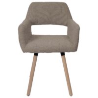 Esszimmerstuhl Küchenstuhl Polsterstuhl Holz Bouclé taupe