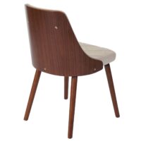 Esszimmerstuhl Küchenstuhl Bugholz Walnuss-Optik Kunstleder creme